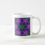 Blue Snowflake Starburst Kaleidoscopic Mandala Coffee Mug