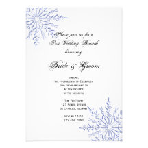 Blue Snowflakes Post Wedding Brunch Invitation