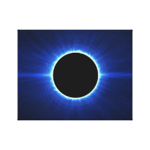 blue solar eclipse gallery wrapped canvas