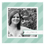 Blue Stripe Photo Graduation Announcement