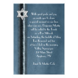 Blue Striped Bar Mitzvah Invitation
