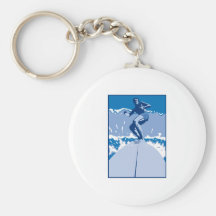 Blue Surf Logo Key Chain