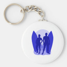 Blue Surfer Couple Keychain
