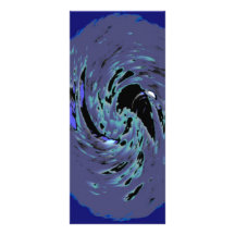Blue Swirls Rack Card Template