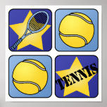 Blue Tennis Print