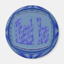 Blue Thank You circle Magnet