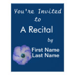 Blue tinted hibiscus flower custom invitations