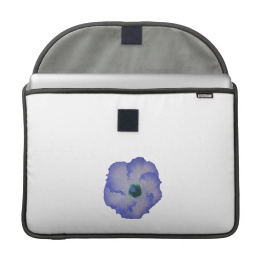 Blue tinted hibiscus flower sleeves for MacBooks