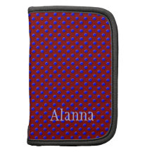 Blue Tiny Dots with Red Background Folio Planner
