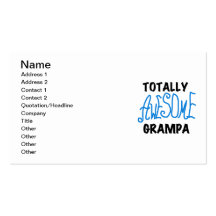 Blue Totally Awesome Grampa T-shirts and Gifts Business Cards