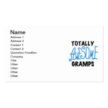 Blue Totally Awesome Gramps T-shirts and Gifts Business Card Templates