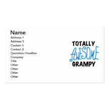 Blue Totally Awesome Grampy Tshirts and Gifts Business Card Templates