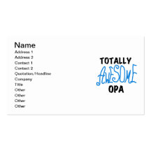 Blue Totally Awesome Opa T-shirts and Gifts Business Card Templates