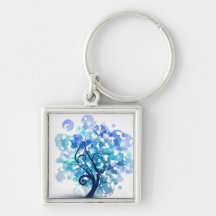 Blue Tree Key Chain