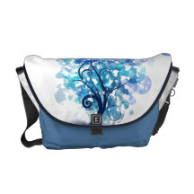 Blue Tree Messenger Bag