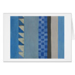 Blue Triangles abstract collage Cards