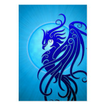 Blue Tribal Phoenix Business Card Templates
