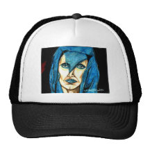 blue trucker hat
