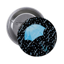 BLUE UMBRELLA SHOWERS OF LOVE by SHARON SHARPE Button