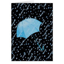 BLUE UMBRELLA SHOWERS OF LOVE by SHARON SHARPE Card