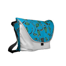 Blue Vines Messenger Bag