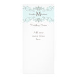 Blue Vintage Wedding Menu Cards Customized Rack Card