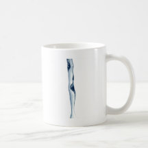 Blue Water Flow Isolated Over White Background Mugs