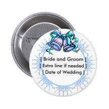 Blue Wedding Bells - Customised Pins