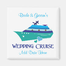 Blue Wedding Cruise Favours Refrigerator Magnet