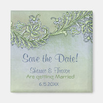 Blue Whisper Floral - Save the Date magnets