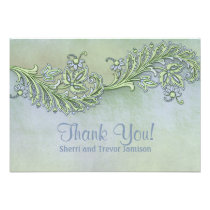 Blue Whisper Floral Thank You invitations