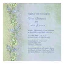Blue Whisper Floral Wedding Invitation invitations