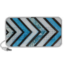 Blue white and black textured chevron pattern speakers