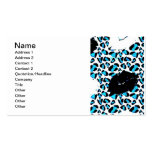 BLUE WHITE BLACK ANIMAL PRINT LIPS KISSES BUSINESS CARDS