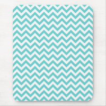 Blue White Chevron Pattern Mousepads