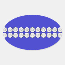 Blue White Diamond Envelope Seal Sticker