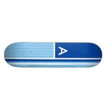 Blue & White Stripes; Striped Skateboard Decks