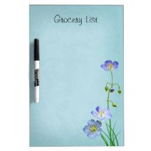 Blue Wildflower Reminder List Dry-Erase Board