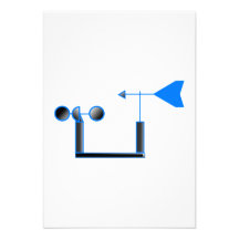 Blue Wind Speed and Weather Vane Invitation