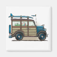 Blue Woody Wagon Magnets