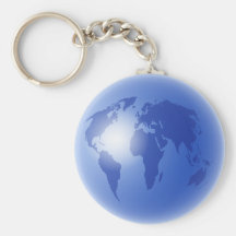 Blue World Globe Keychains
