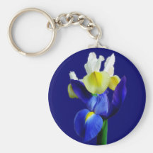 Blue & Yellow Irises 1b Keychain