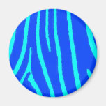 Blue Zebra Print Magnet