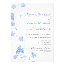 Bluebells - Blue 5x7 Wedding Invitation