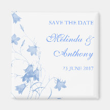 Bluebells - Blue Save the Date Fridge Magnet