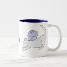 Blueberry Cupcake Kitten Coffee Mugs
