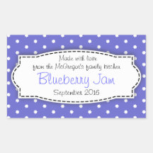 Blueberry preserve jam blue food label sticker