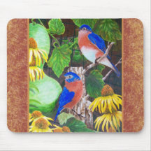 Bluebird with border mouse pad