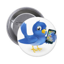 Bluebird with mobile phone buttons