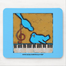 bluebirds on piano mousepad